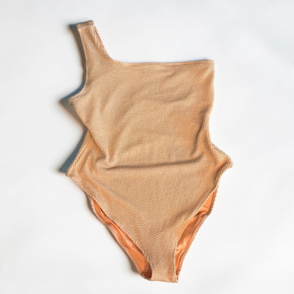Show Me Your‎ Mumu Anchor One Shoulder One Piece Swimsuit Scrunch Texture XL